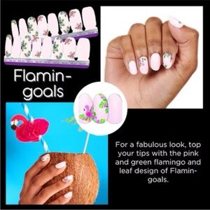 Color Street Flamin-goals Pink and Green Nail Wraps RETIRED